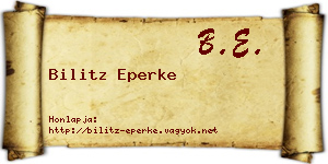 Bilitz Eperke névjegykártya